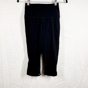 Lululemon Black High Rise Wunder Under Crop Mesh Leggings